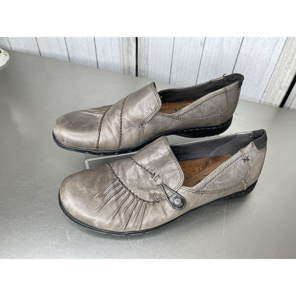 Cobb Hill by New Balance Shoes Women's 7N Slip On Gray Leather Comfort